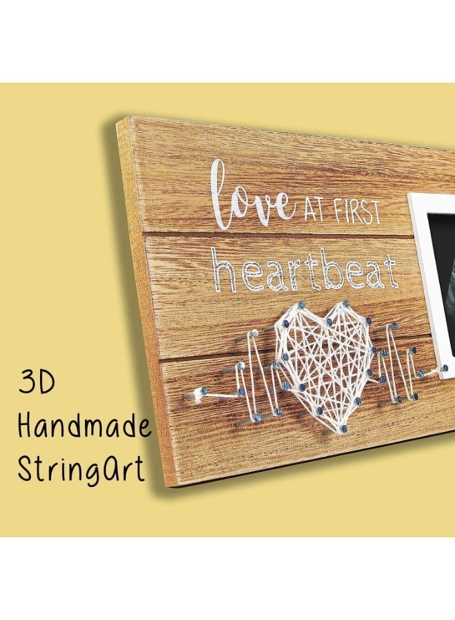 ChicAbode New Mom Gifts - Pregnancy Announcements Ideas Baby Gender Reveal Gifts - Love At First Heartbeat Sonogram Picture Frame for Standard 4" x 3" Ultrasound Photo - Image 5